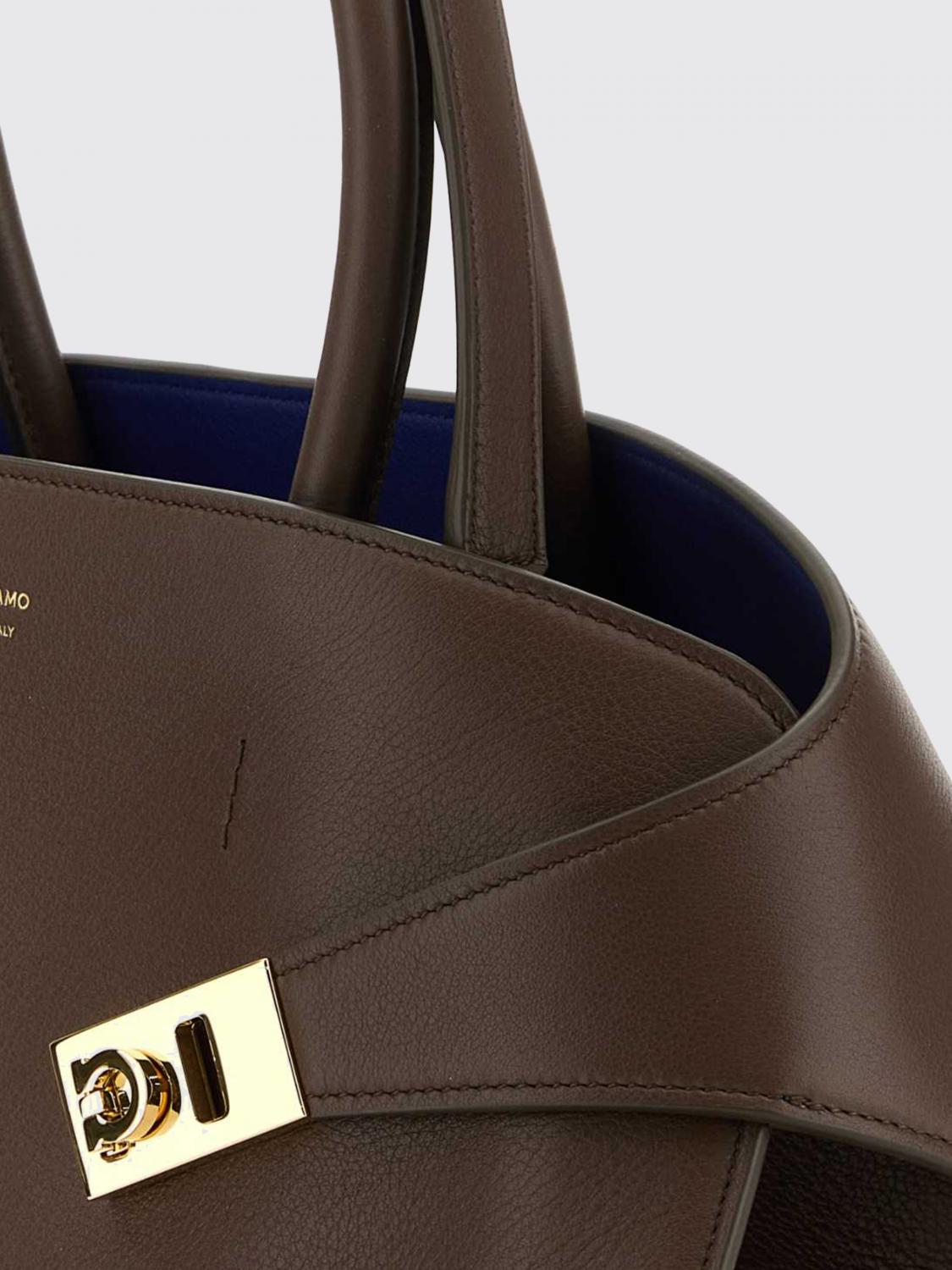hug calfskin leather tote bag with double handles
