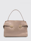 hug smooth calfskin leather shoulder bag with laminated logo
