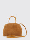 hug suede leather handbag with double handles