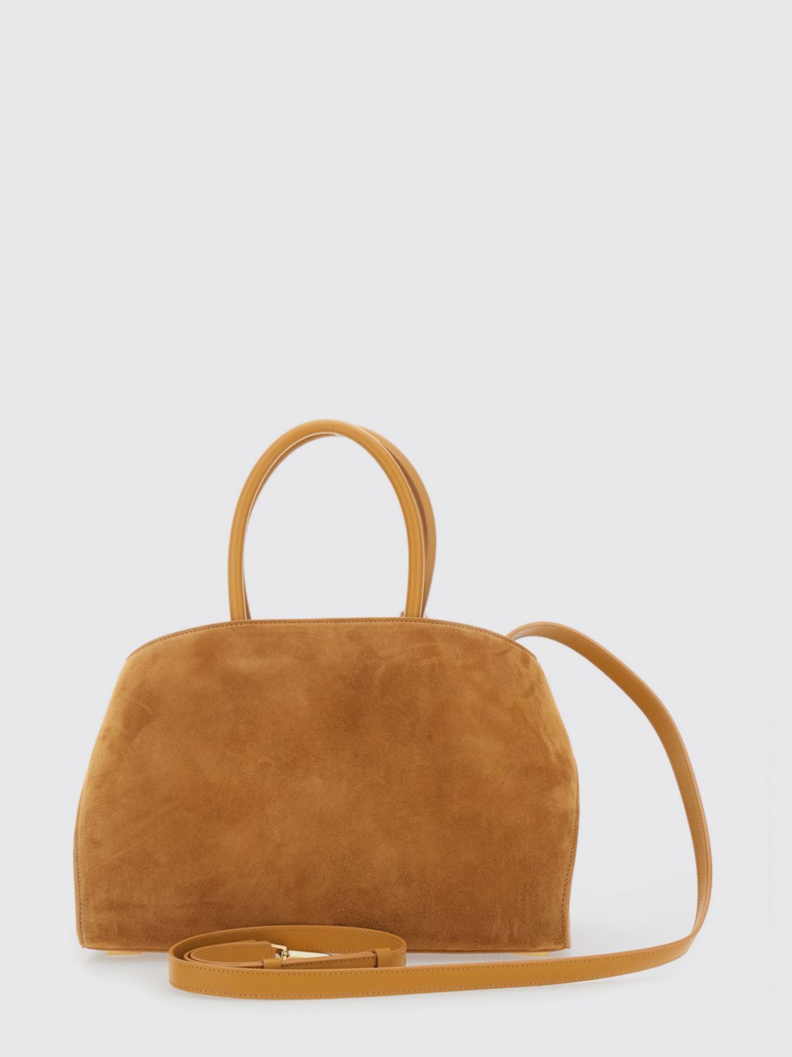 hug suede leather handbag with double handles
