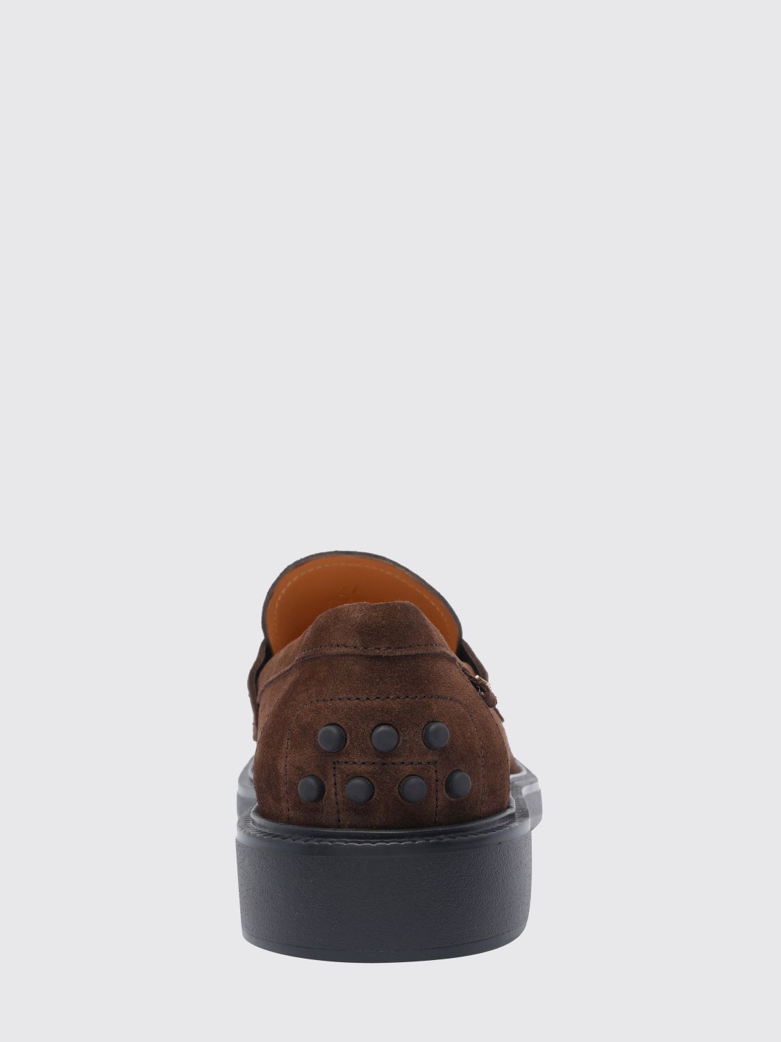 suede calf leather loafers with rubber pebbles on the heel