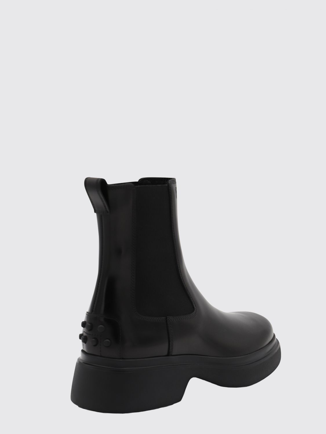 smooth calf leather chelsea boots with rubber sole