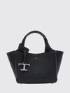 small grained leather handbag with flared design and charm