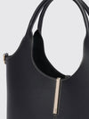 smooth calf leather handbag with double handle and shoulder strap