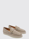 smooth leather loafers with pebbled sole and engraved logo
