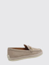 smooth leather loafers with pebbled sole and engraved logo