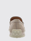 smooth leather loafers with pebbled sole and engraved logo