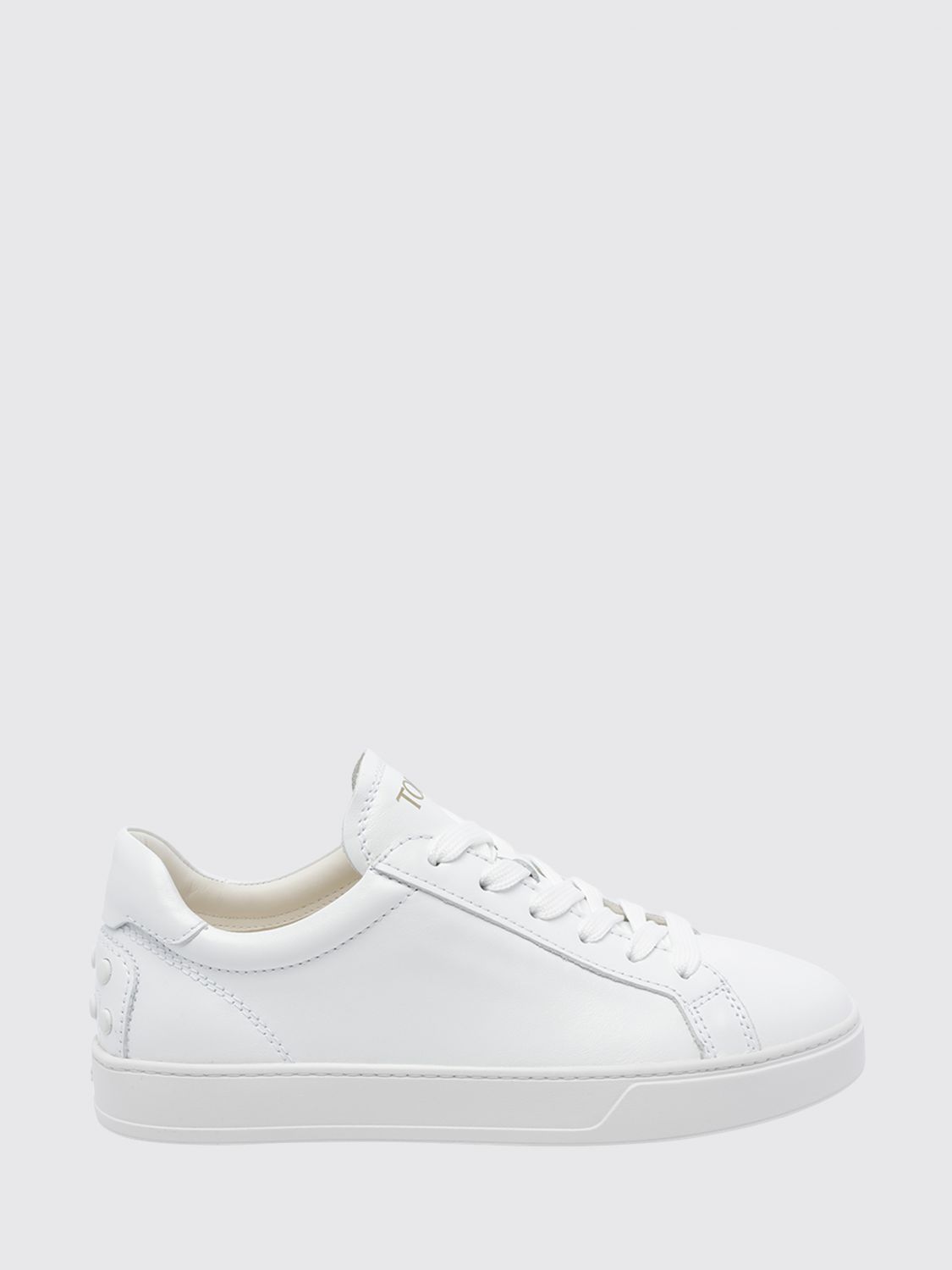low-top smooth calfskin sneakers with heel gommini