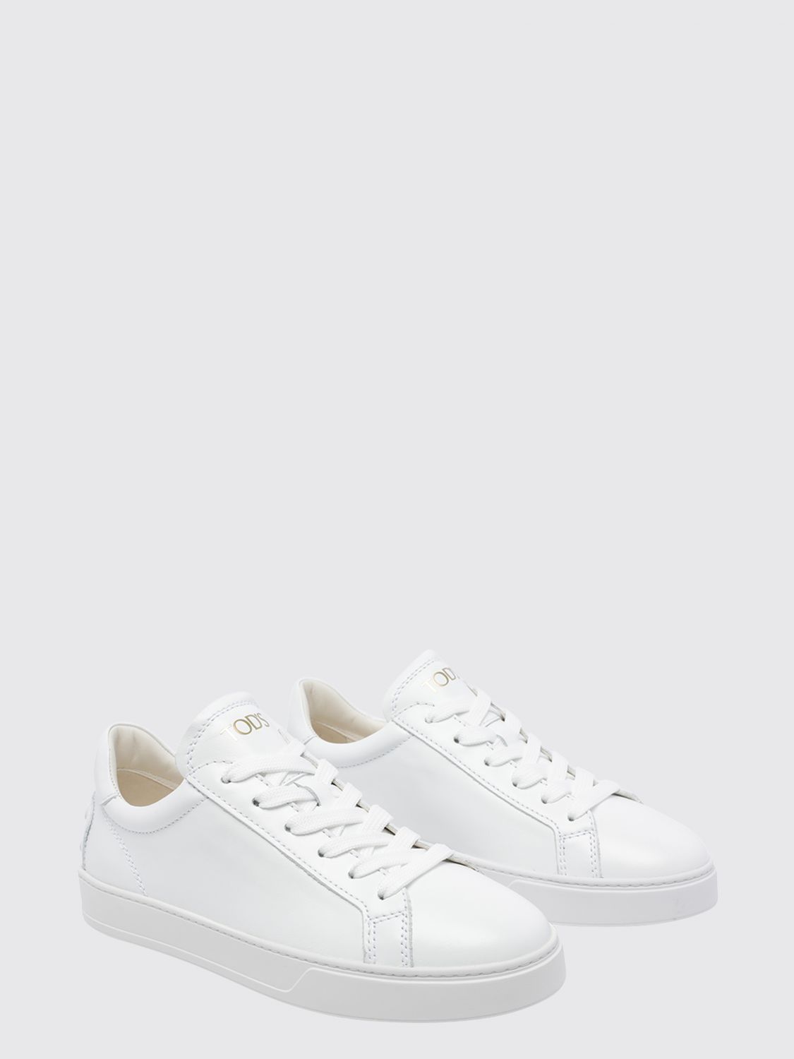 low-top smooth calfskin sneakers with heel gommini