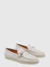 smooth leather loafers with pebbled sole and engraved logo