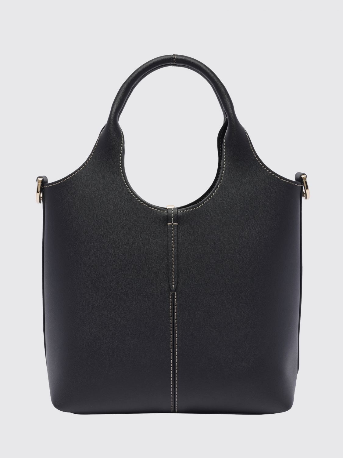 mini handbag in smooth calf leather with removable shoulder strap