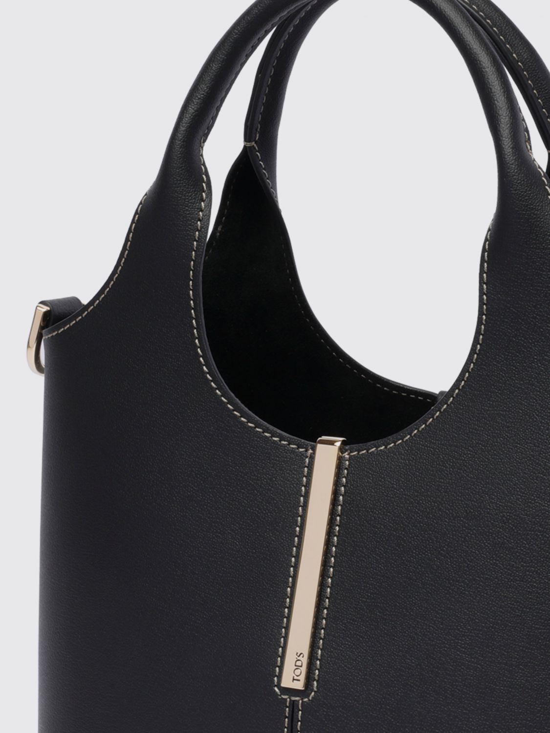 mini handbag in smooth calf leather with removable shoulder strap