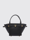 t signature grained calf leather handbag with shoulder strap