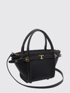 t signature grained calf leather handbag with shoulder strap