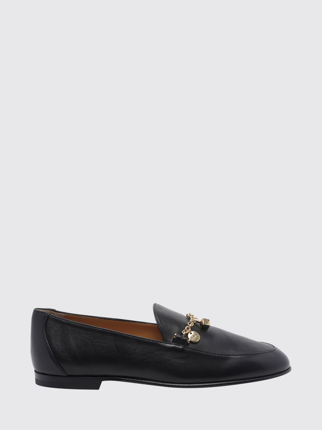 smooth calfskin loafers with metal mesh charm