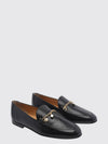 smooth calfskin loafers with metal mesh charm
