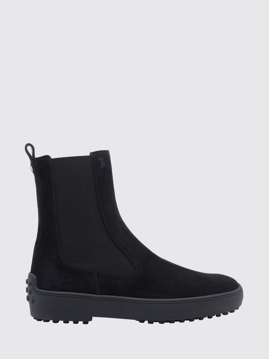 suede chelsea ankle boots with t timeless logo and pebbles