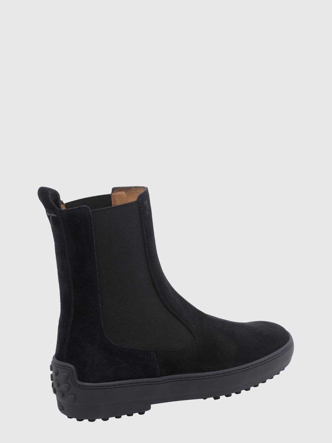suede chelsea ankle boots with t timeless logo and pebbles