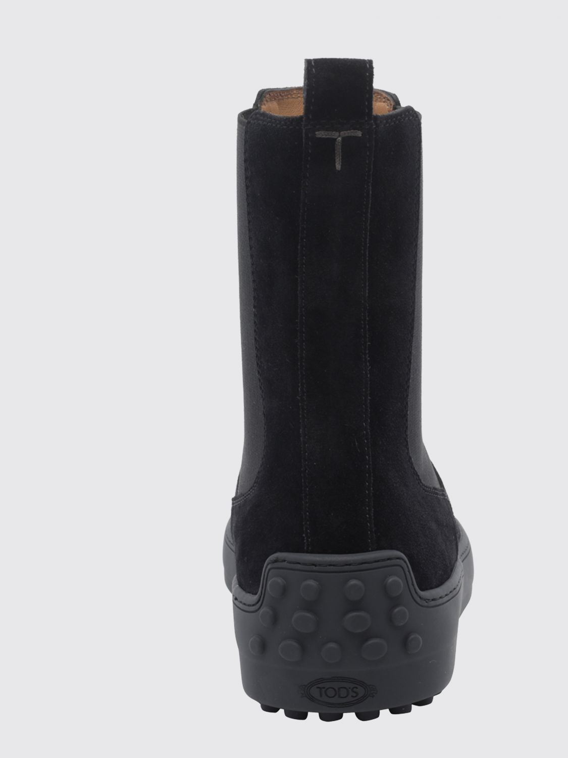 suede chelsea ankle boots with t timeless logo and pebbles