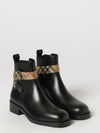 huntley leather biker ankle boots with vintage check inserts
