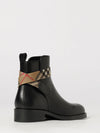 huntley leather biker ankle boots with vintage check inserts