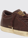 super-star leather sneakers with distressed effect and contrast logo