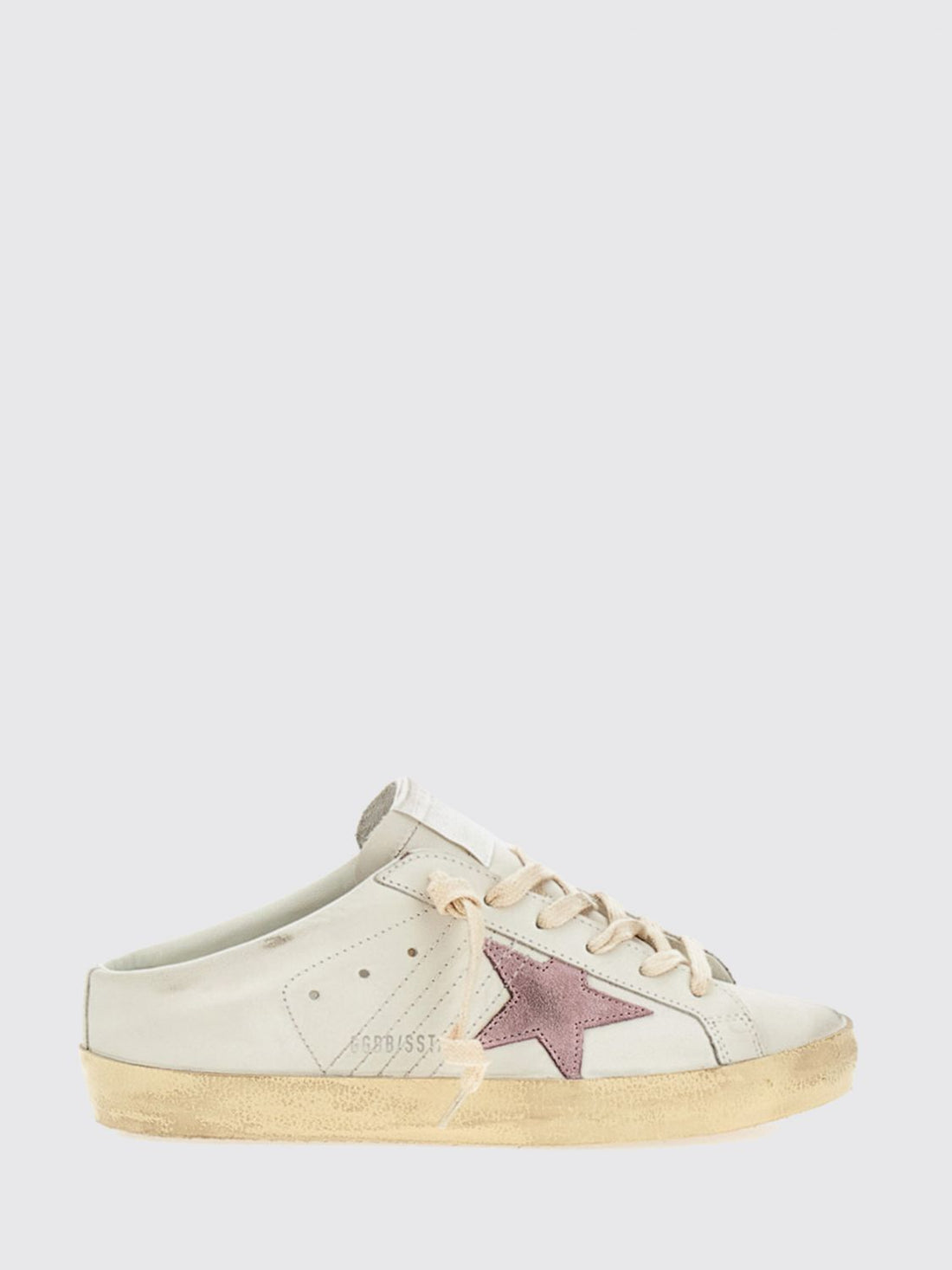 GOLDEN GOOSE 40 super-star leather sabot mules with distressed effect and open heel