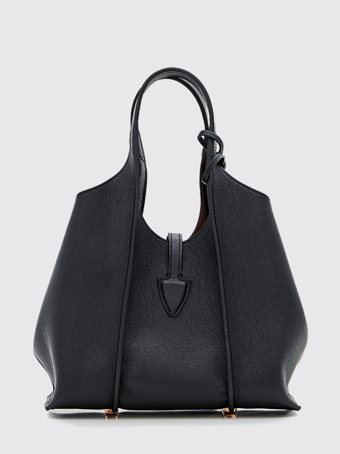 t timeless shoulder bag in grained calf leather with metal logo
