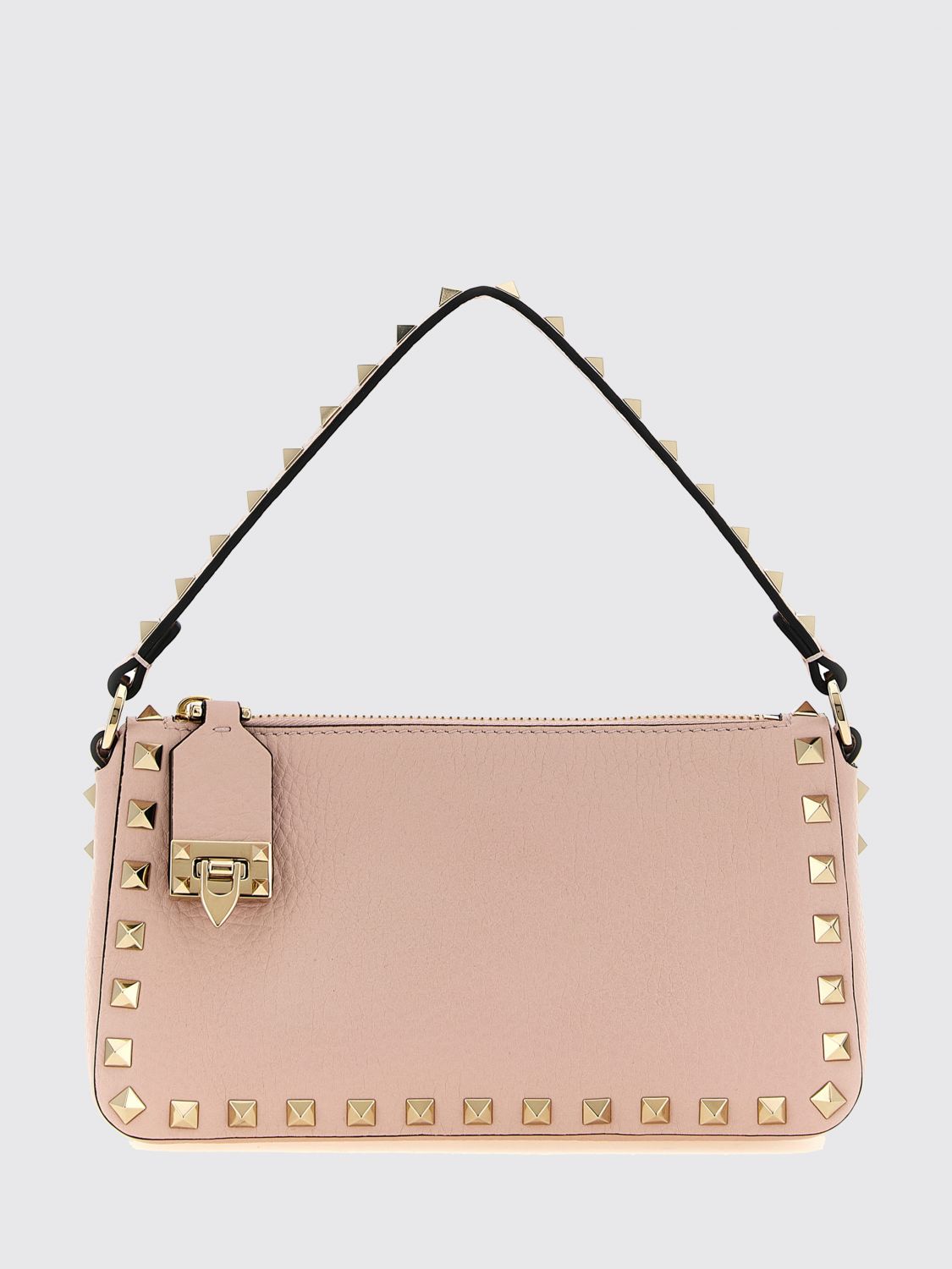 rockstud calfskin leather mini handbag with studs