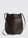 andiamo woven lambskin bucket bag with adjustable strap