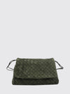 giorno woven calfskin shoulder bag with flap closure