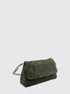 giorno woven calfskin shoulder bag with flap closure