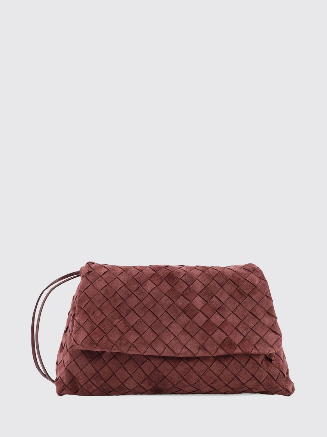 giorno woven calfskin shoulder bag with flap closure