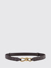 smooth leather belt with metal buckle
