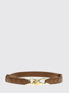 smooth leather belt with metal buckle