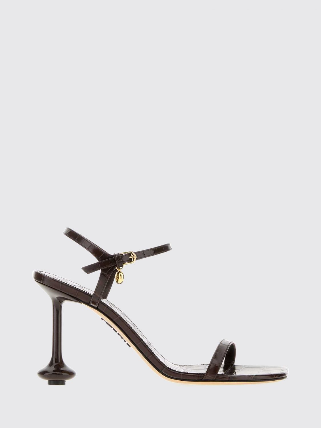 toy crocodile-embossed calfskin sandals with sculptural heel