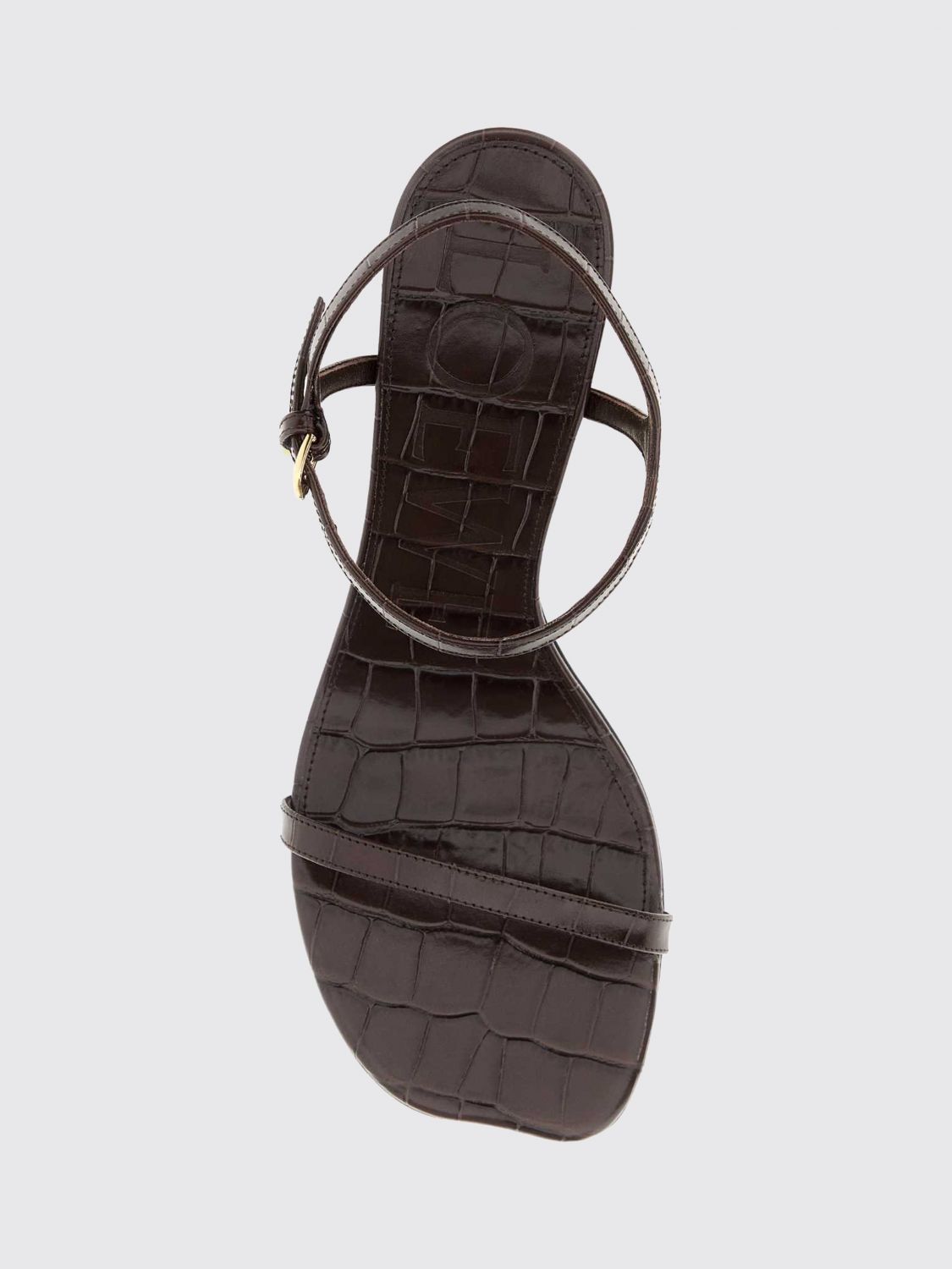 toy crocodile-embossed calfskin sandals with sculptural heel