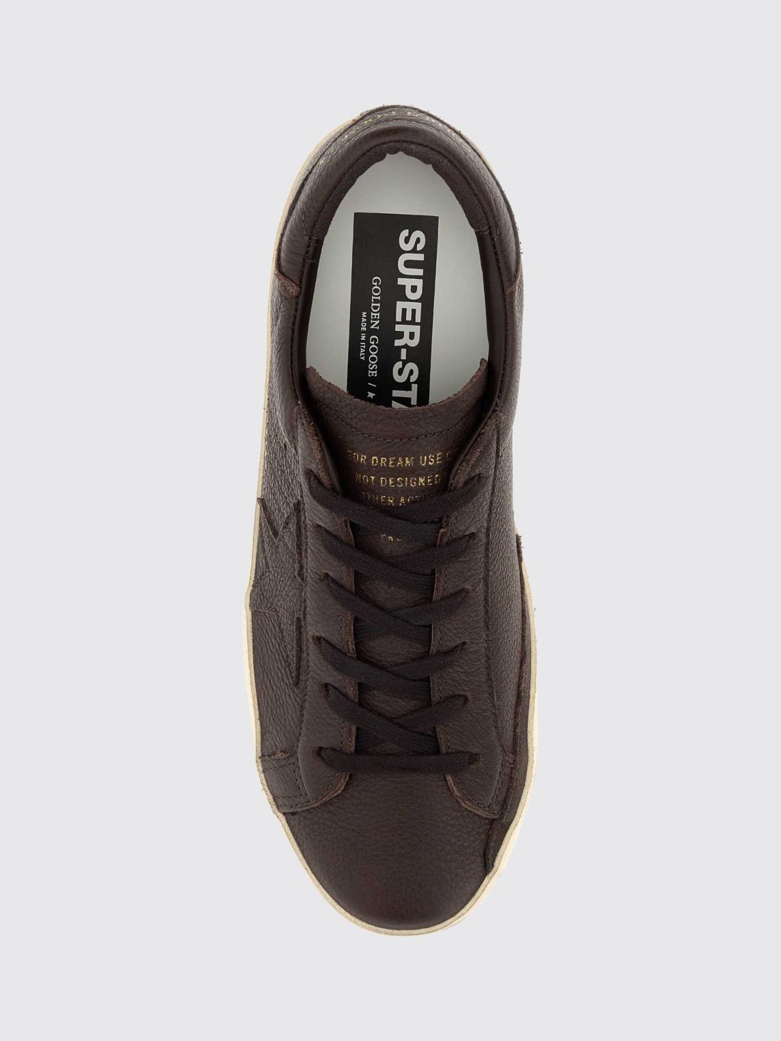 super-star grained leather sneakers with distressed effect
