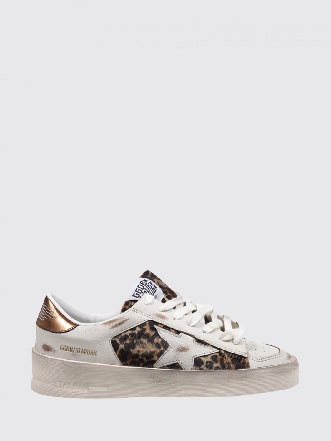 stardan animal print leather sneakers with a worn-out effect