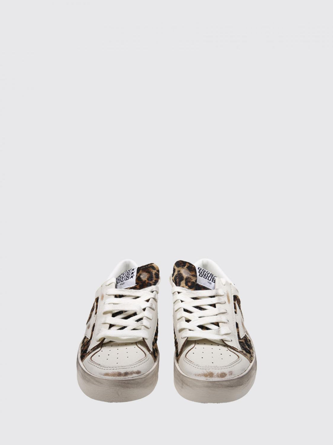 GOLDEN GOOSE 35 stardan animal print leather sneakers with a worn-out effect