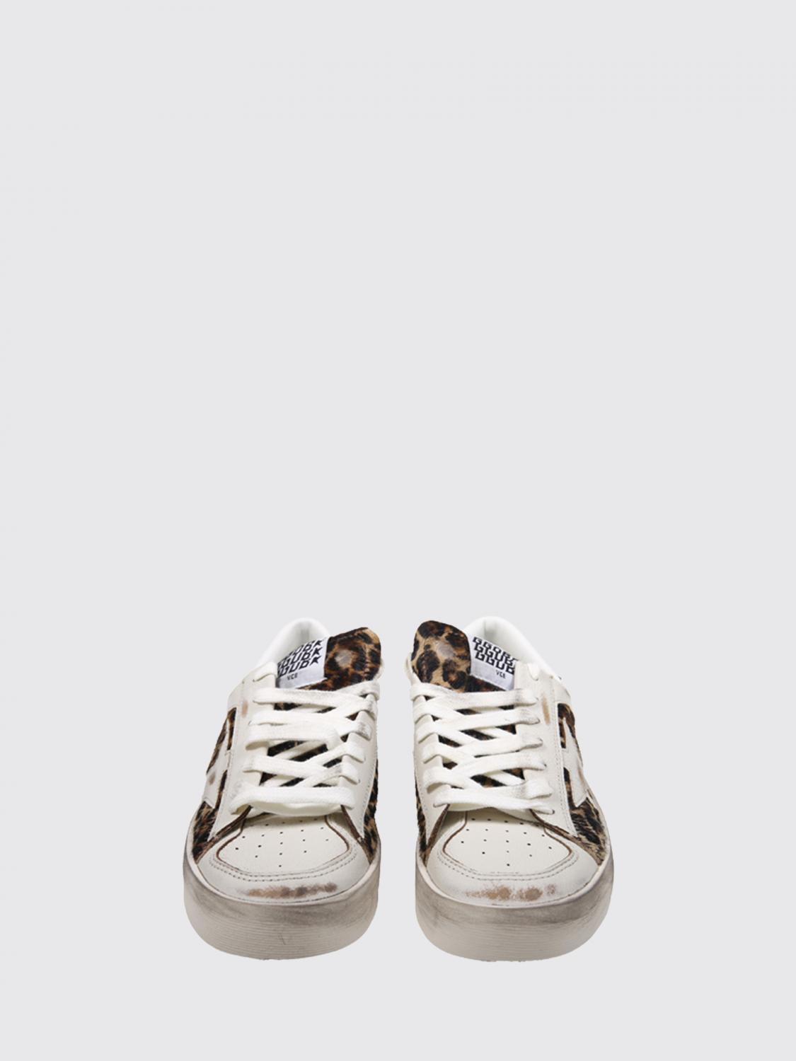 stardan animal print leather sneakers with a worn-out effect