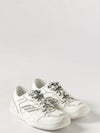 hamptons low-top sneakers in worn-effect leather with logo