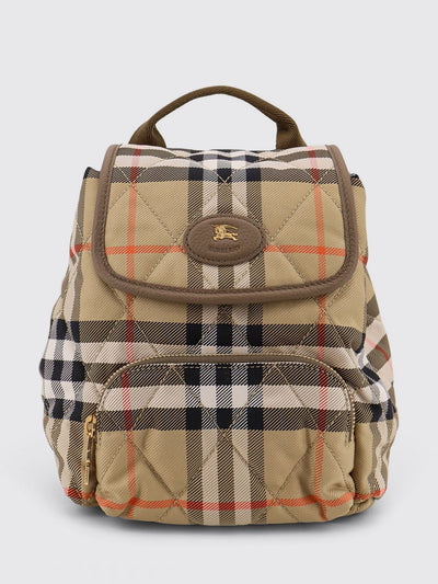 horseshoe nylon backpack with vintage check pattern and ekd logo