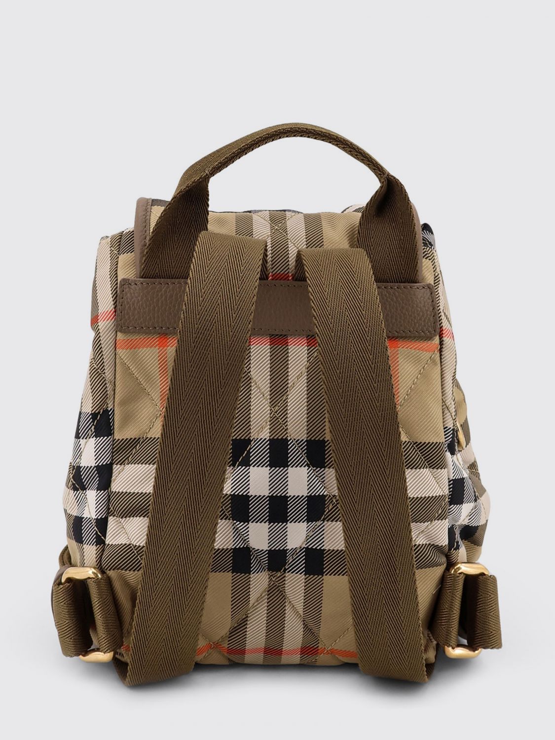 horseshoe nylon backpack with vintage check pattern and ekd logo