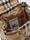 horseshoe nylon backpack with vintage check pattern and ekd logo