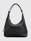 metal dots shoulder bag in smooth calfskin with zip closure