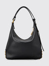 metal dots shoulder bag in smooth calfskin with zip closure