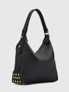 metal dots shoulder bag in smooth calfskin with zip closure