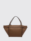 t timeless shopping bag in grained calfskin with metal logo