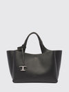 hammered leather handbag with logo charm and removable strap